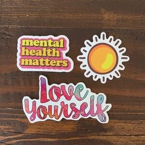 Stickers Set of 3 Laptop Water Bottle VSCO Small